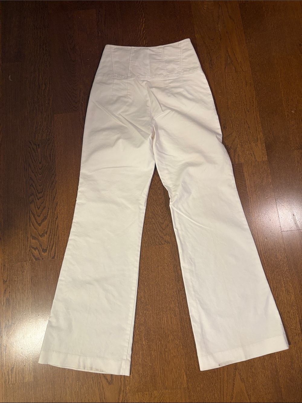BEDO Femme White High Waist Cotton Trouser - Size 8